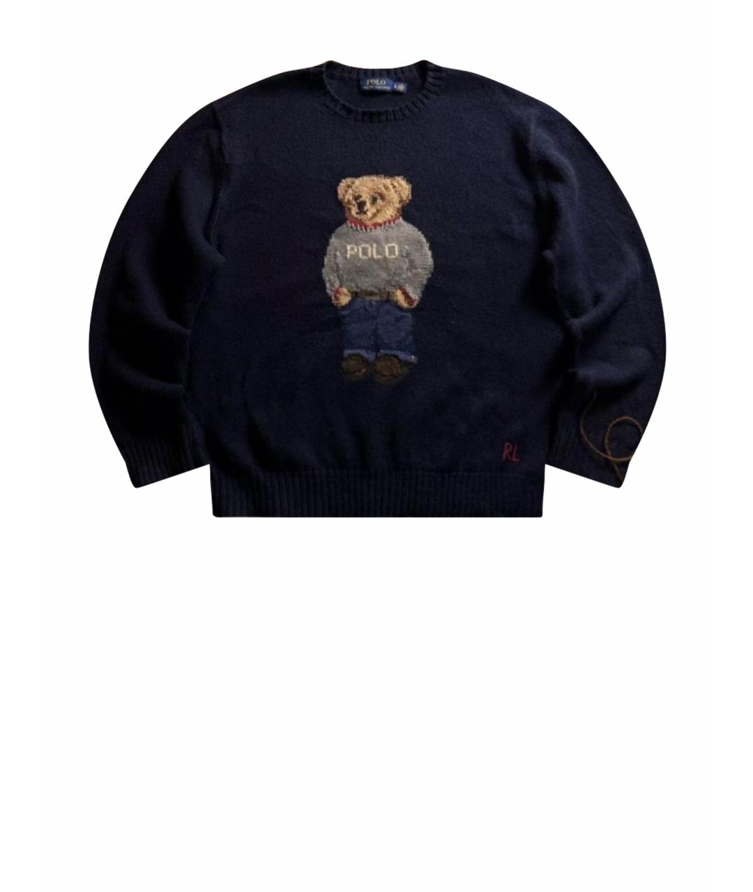 POLO RALPH LAUREN Темно-синий хлопковый джемпер / свитер, фото 1