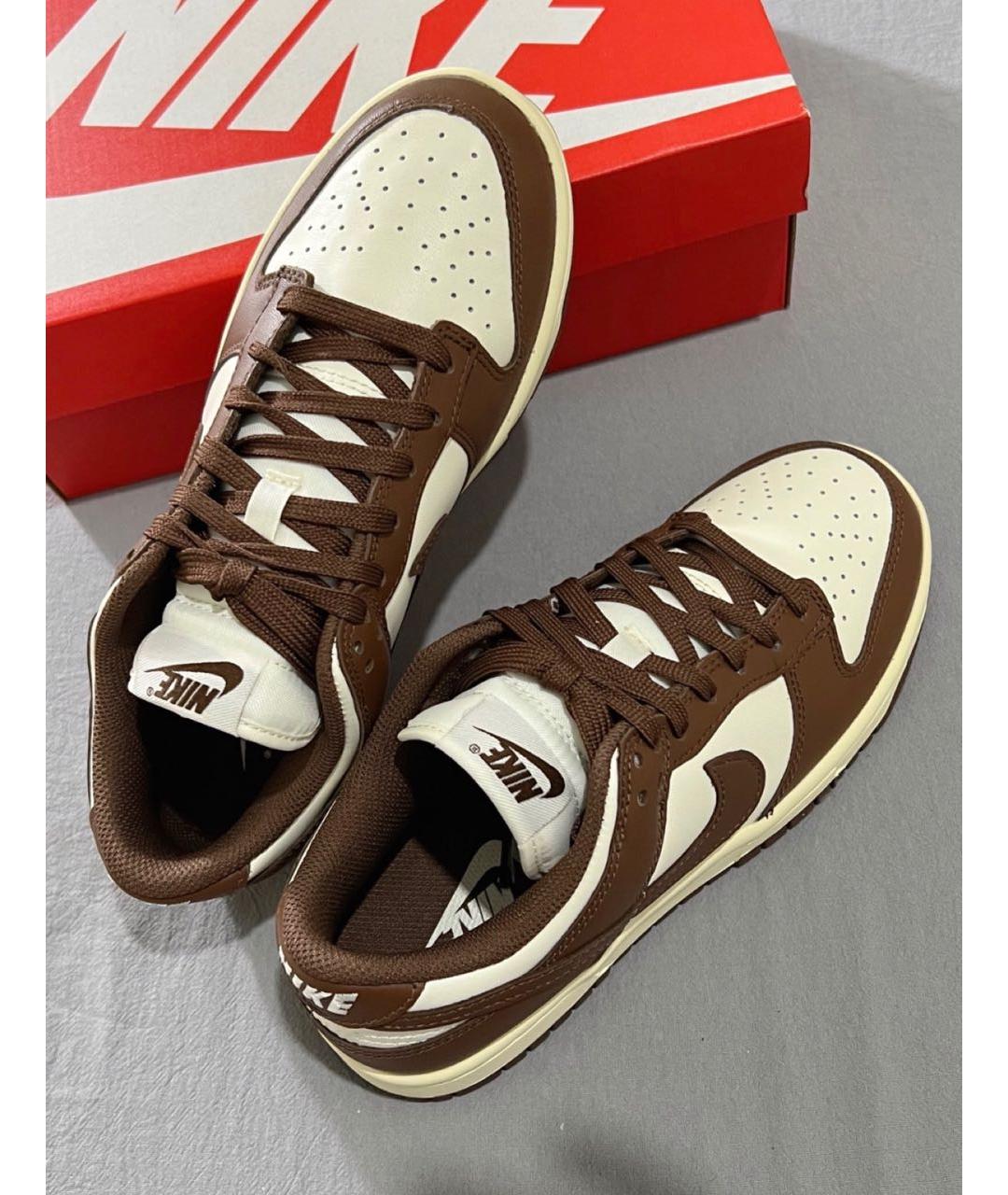 NIKE Коричневые кожаные кроссовки, фото 7