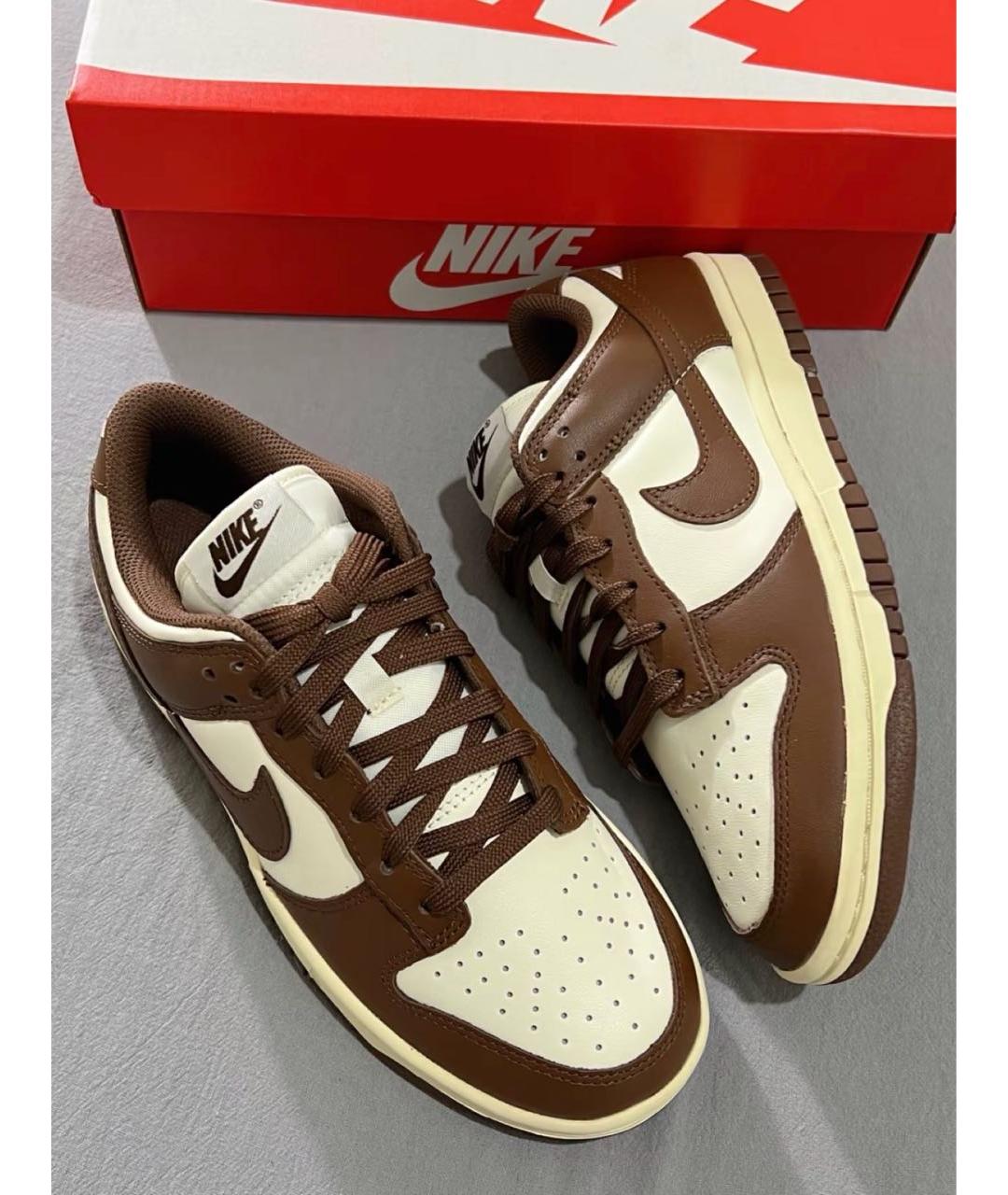 NIKE Коричневые кожаные кроссовки, фото 5