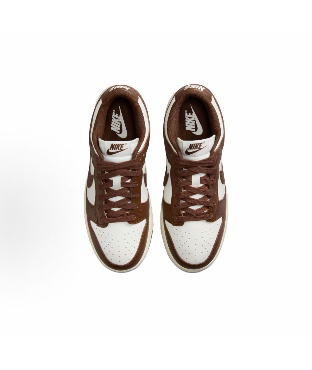 NIKE Коричневые кожаные низкие кроссовки / кеды, фото 3