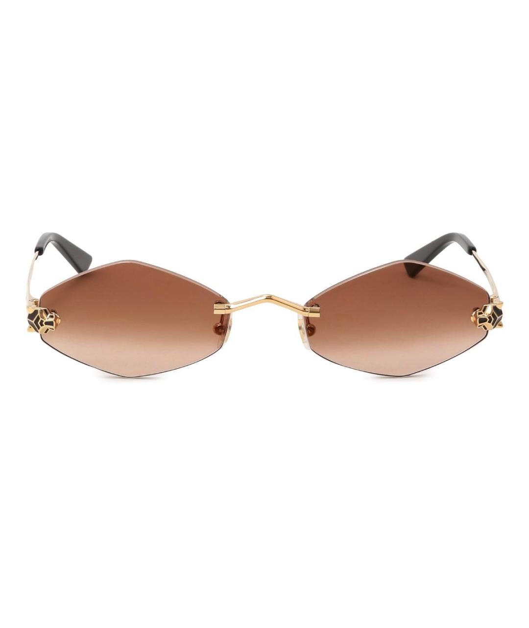 CARTIER Коричневые металлические солнцезащитные очки, фото 1