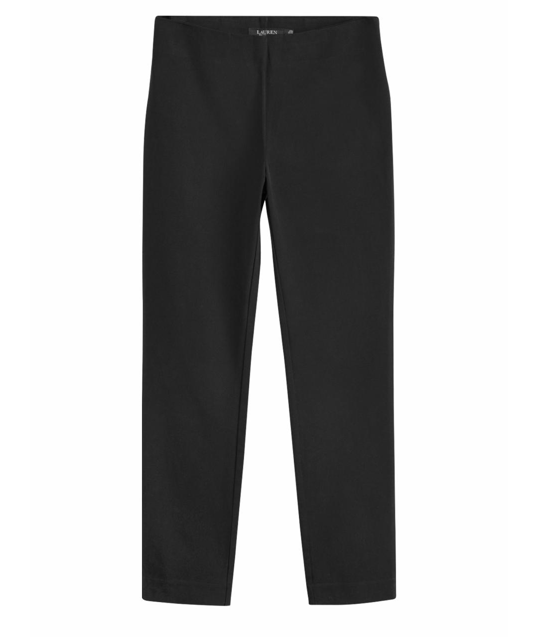 RALPH LAUREN Черные хлопко-эластановые брюки узкие, фото 1