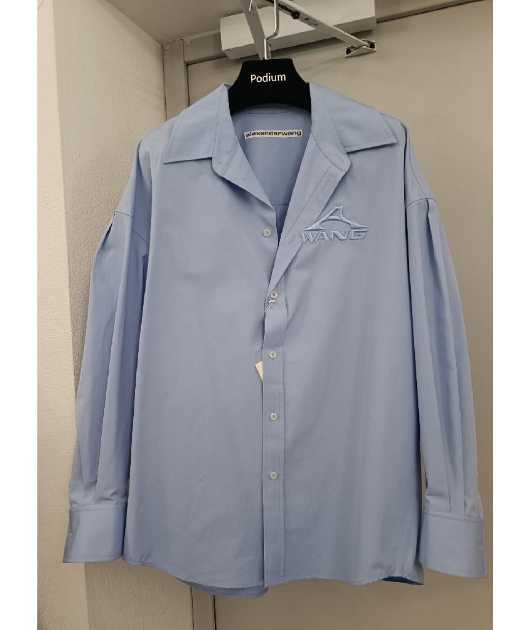 ALEXANDER WANG Голубая хлопковая рубашка, фото 7
