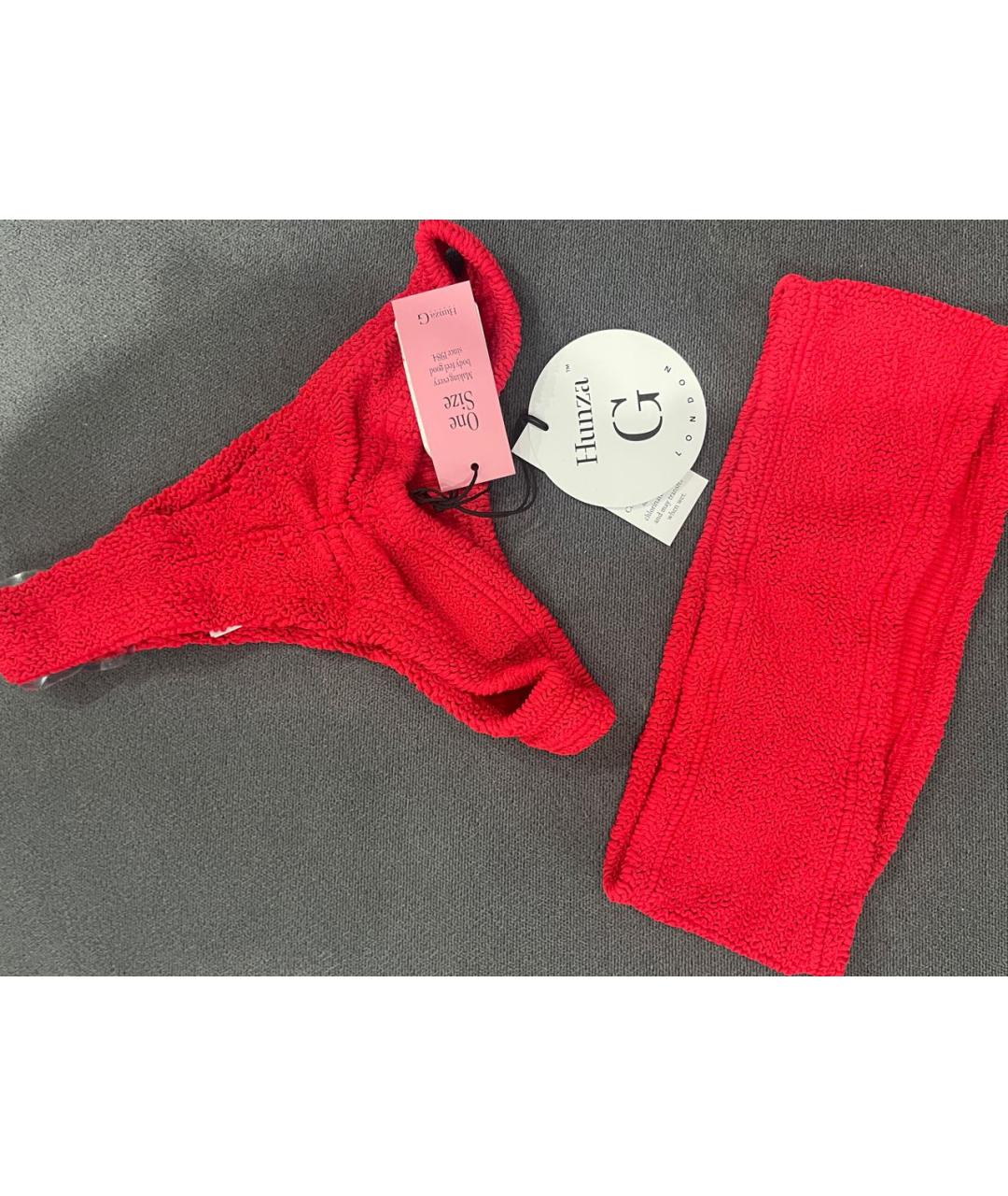 HUNZA G Красный полиамидовый купальник, фото 3