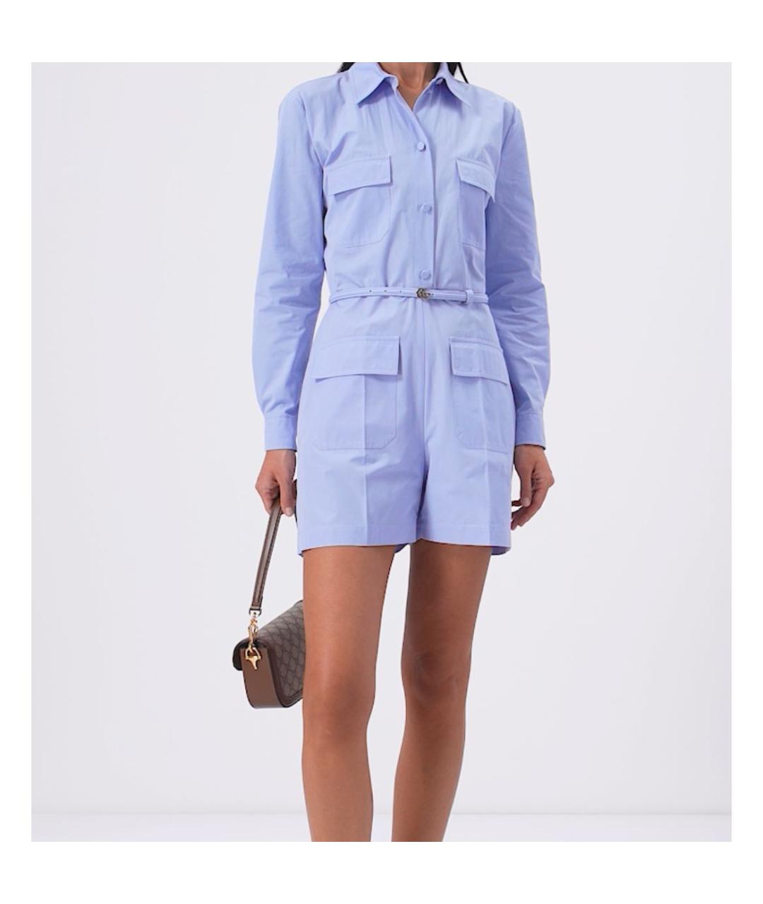 GUCCI Голубой хлопковый комбинезон, фото 5