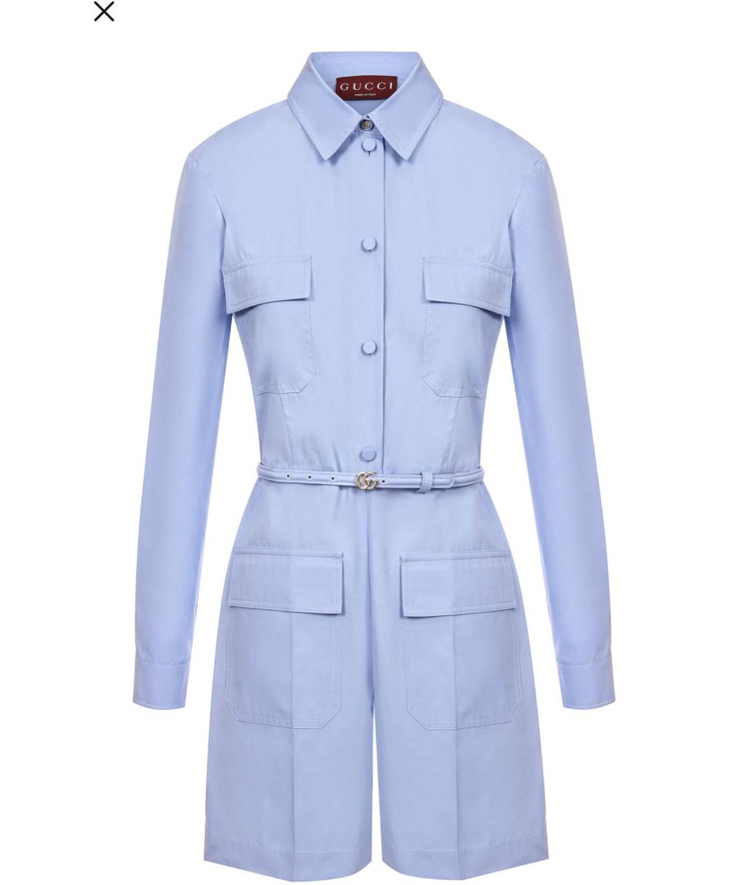GUCCI Голубой хлопковый комбинезон, фото 6