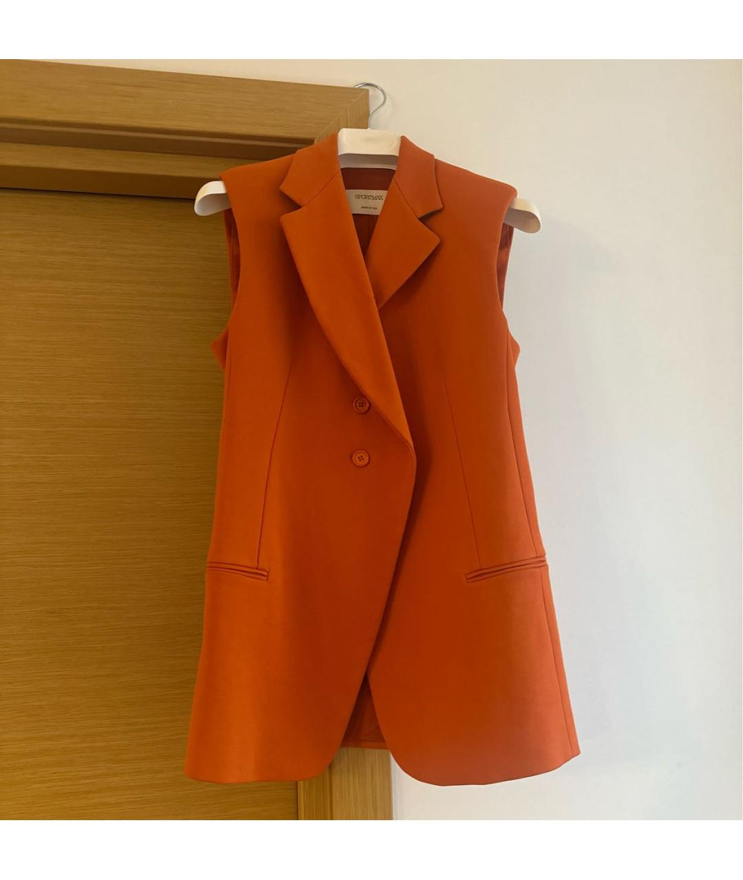 SPORTMAX Оранжевый хлопковый жилет, фото 8