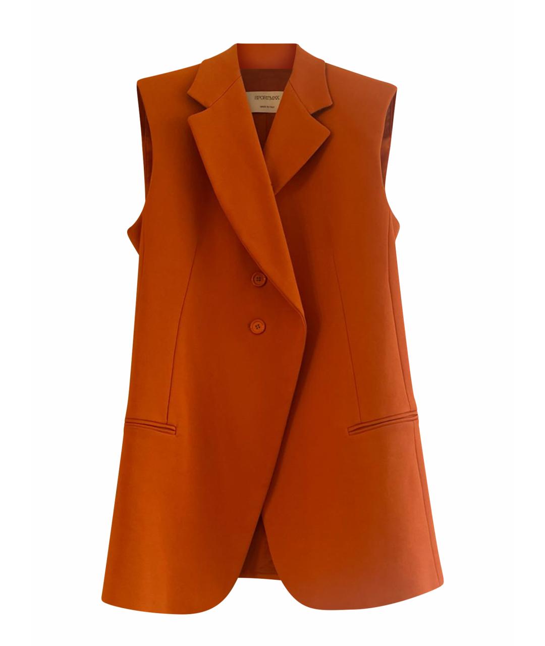 SPORTMAX Оранжевый хлопковый жилет, фото 1
