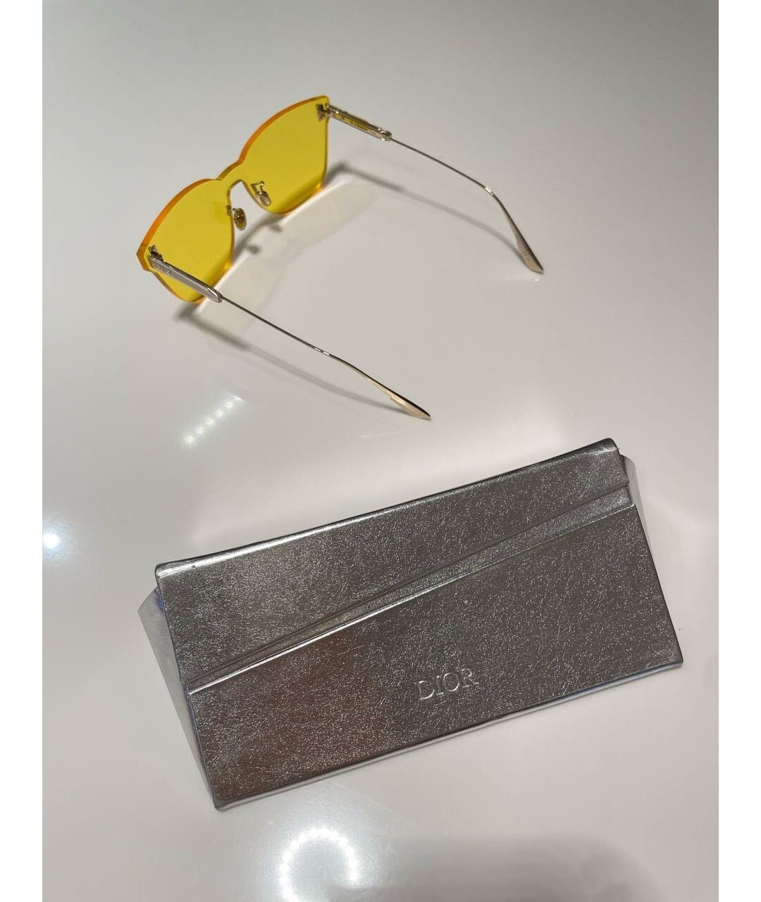 CHRISTIAN DIOR PRE-OWNED Желтые солнцезащитные очки, фото 4