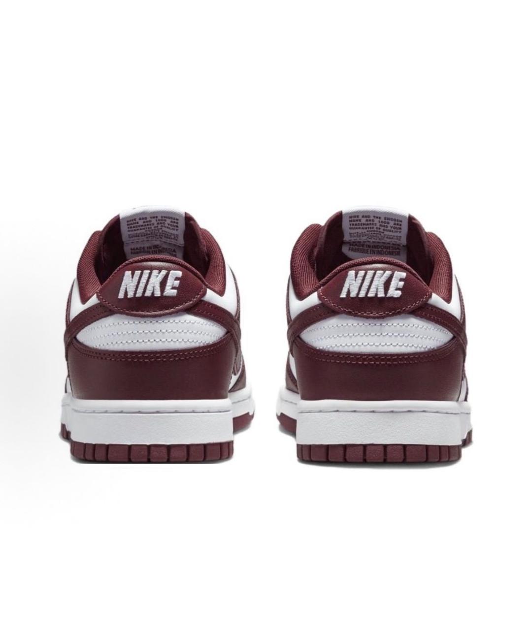 NIKE Бордовые кожаные низкие кроссовки / кеды, фото 3