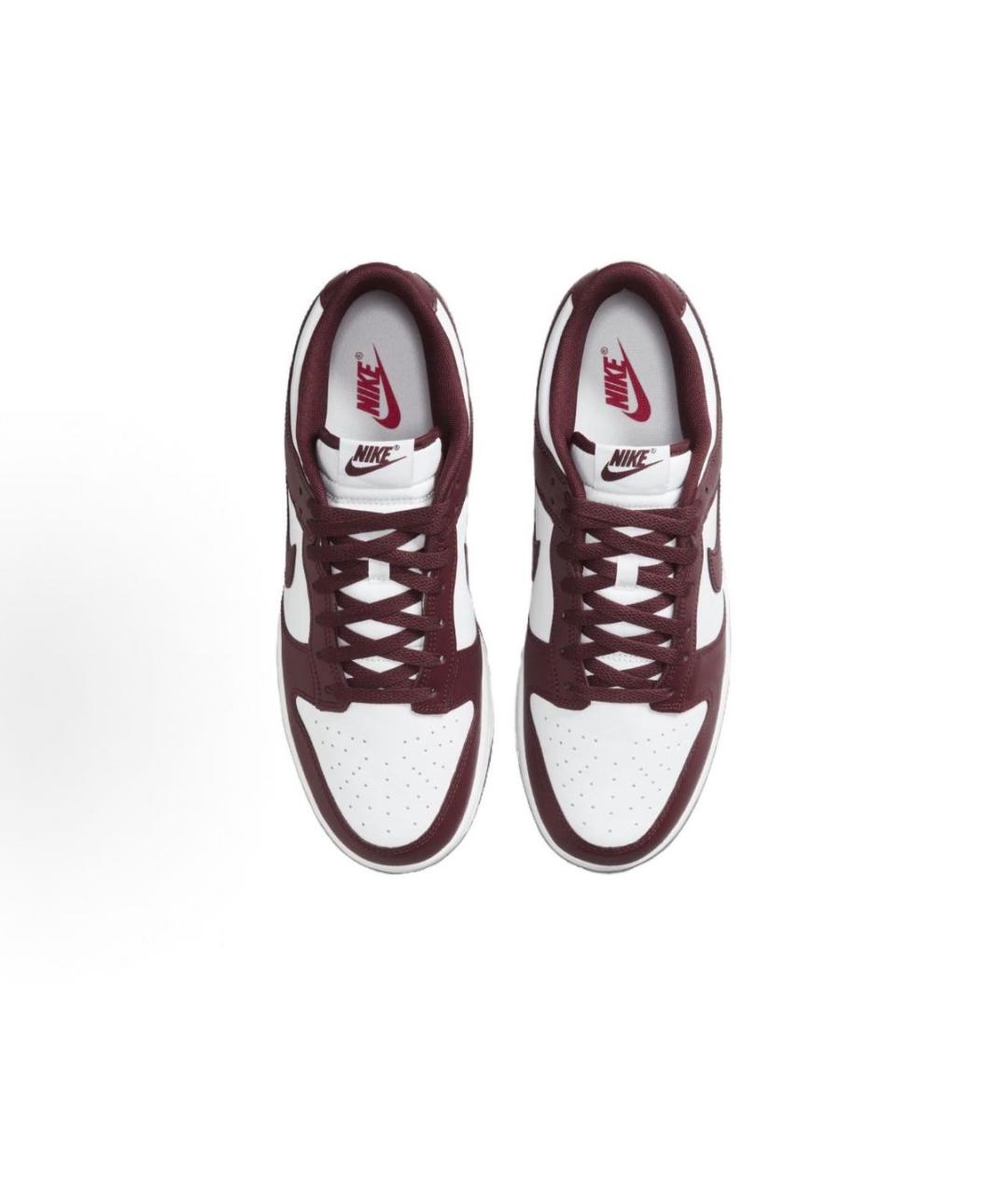 NIKE Бордовые кожаные низкие кроссовки / кеды, фото 2