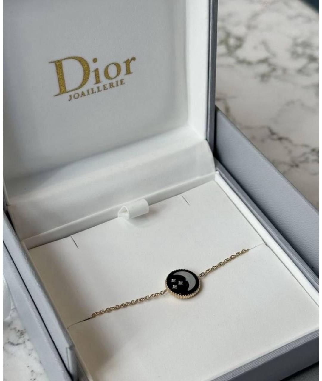 CHRISTIAN DIOR Черный браслет из желтого золота, фото 2