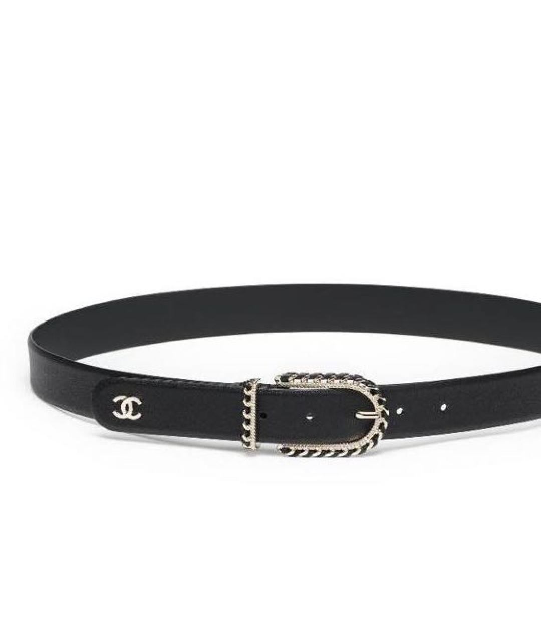 CHANEL Черный кожаный ремень, фото 3