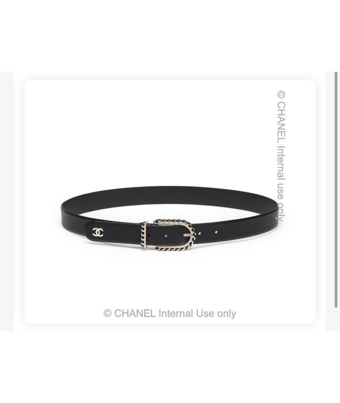 CHANEL Черный кожаный ремень, фото 4