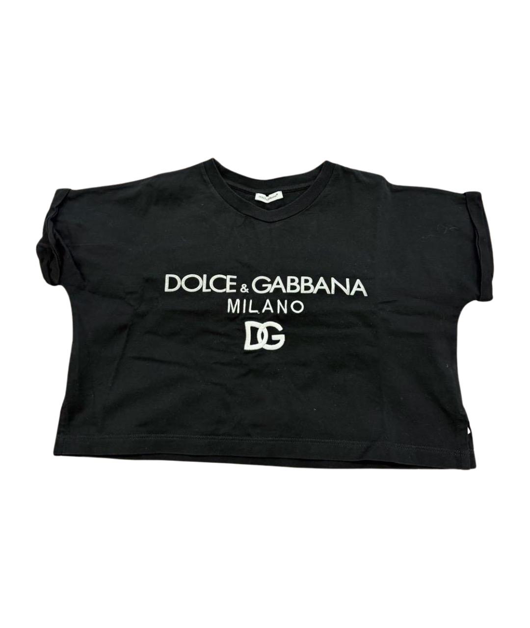 DOLCE & GABBANA KIDS Черный хлопковый детская футболка / топ, фото 1