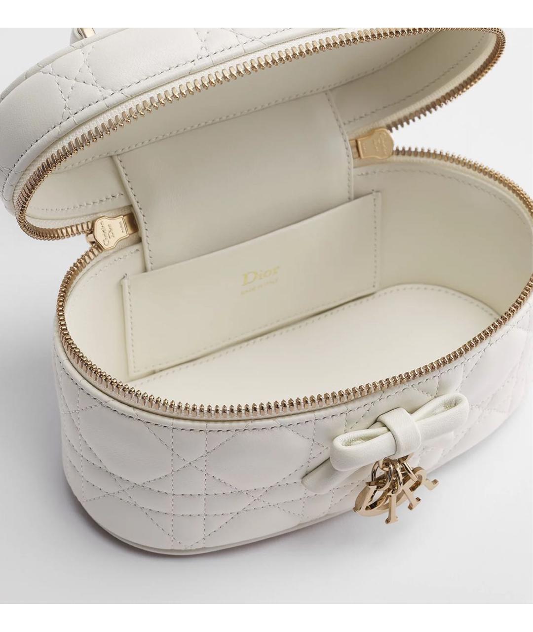 CHRISTIAN DIOR Белая кожаная сумка через плечо, фото 3