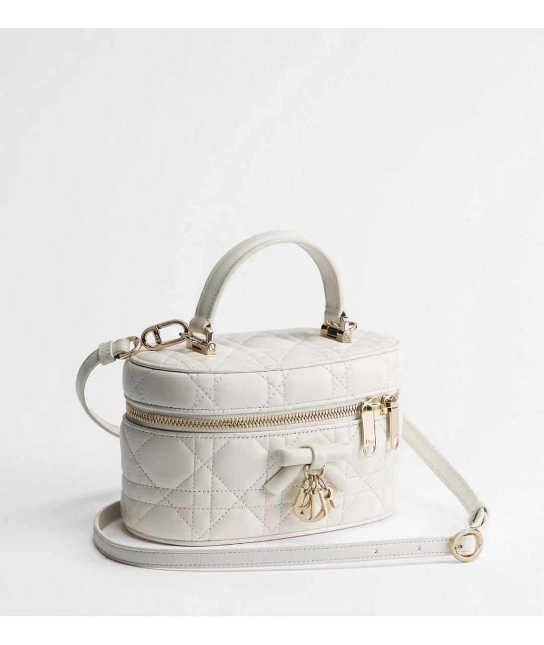 CHRISTIAN DIOR Белая кожаная сумка через плечо, фото 2