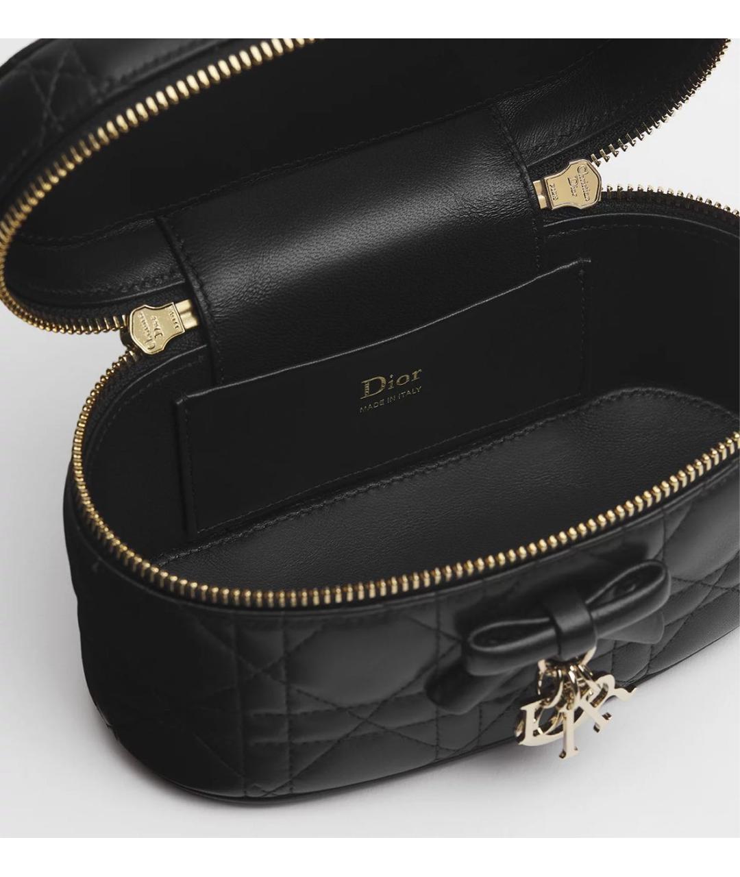 CHRISTIAN DIOR Черная кожаная сумка через плечо, фото 3