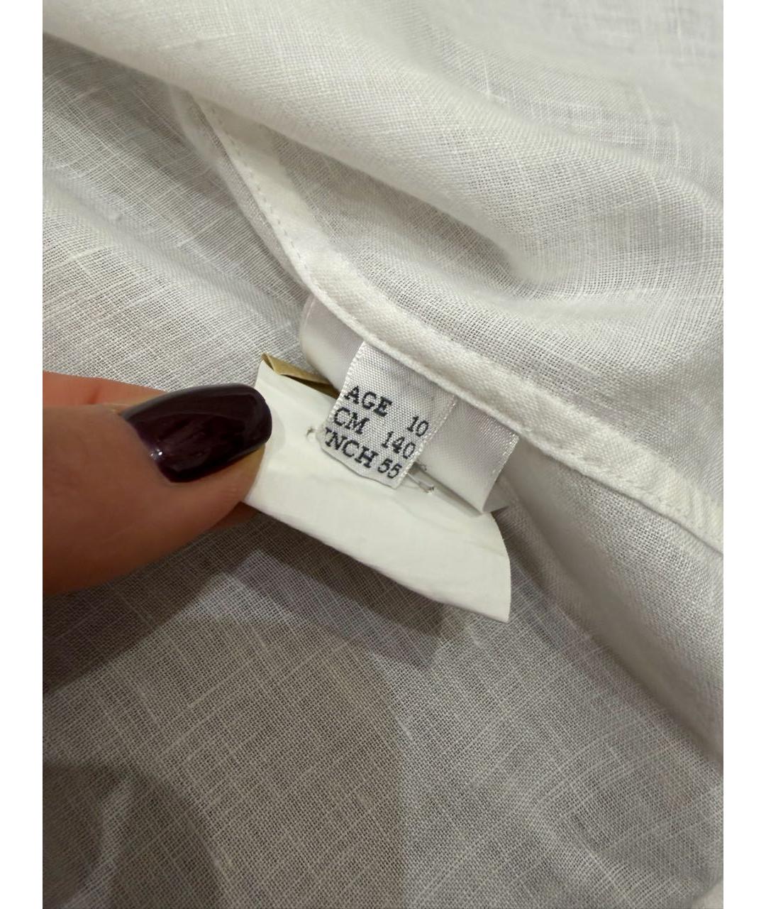 LORO PIANA Белая льняная детская рубашка, фото 4