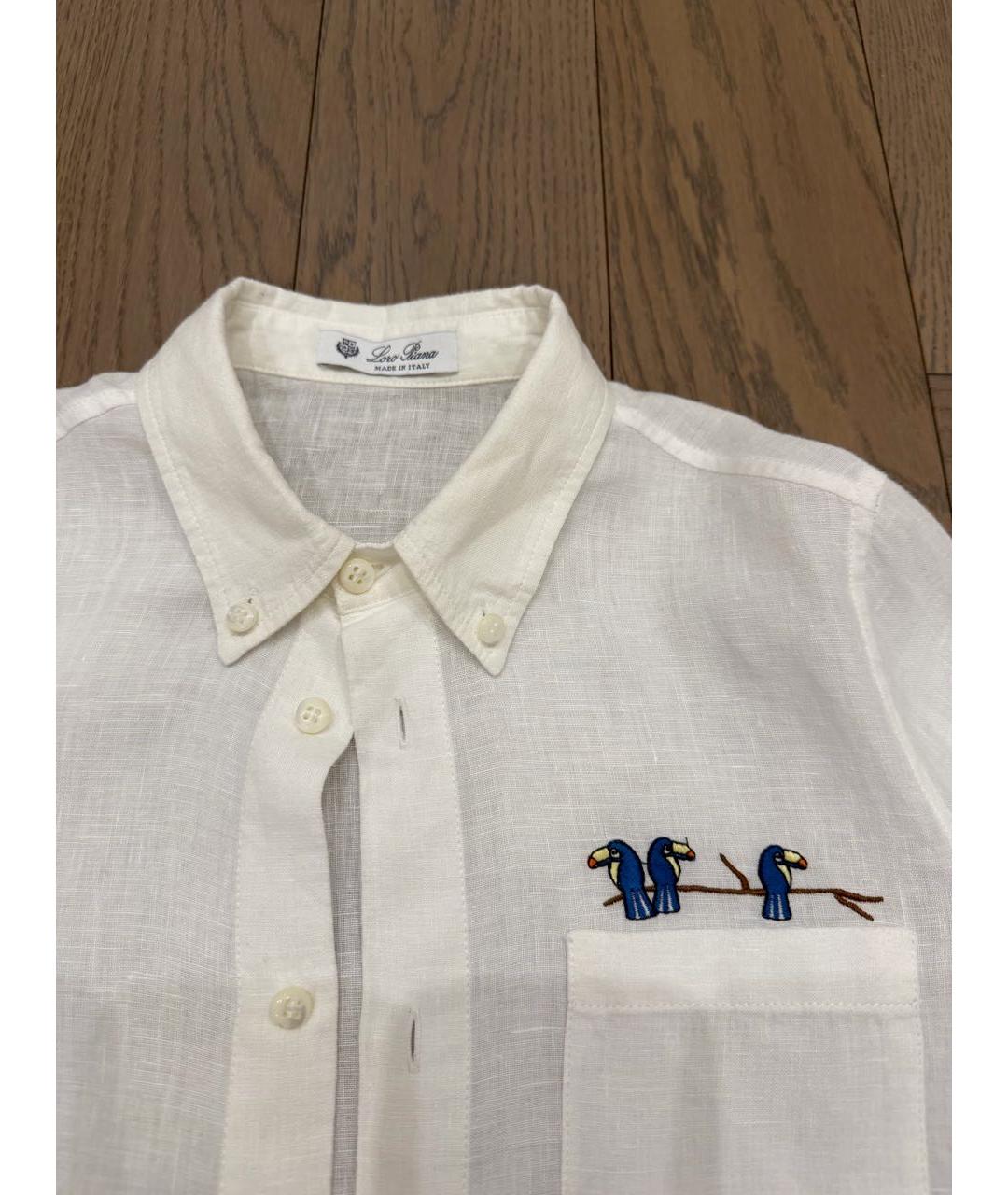 LORO PIANA Белая льняная детская рубашка, фото 3