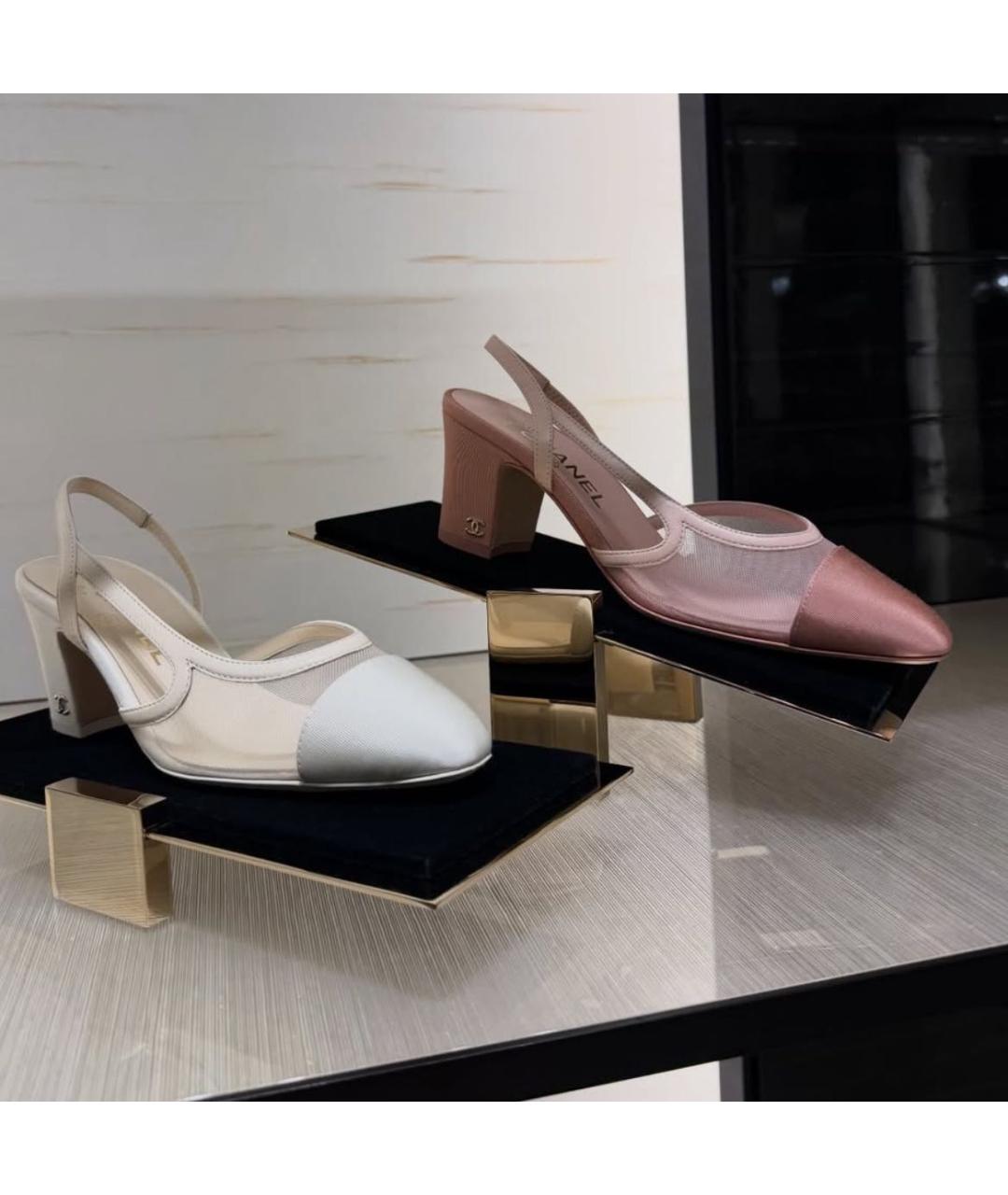 CHANEL Розовые текстильные туфли, фото 2