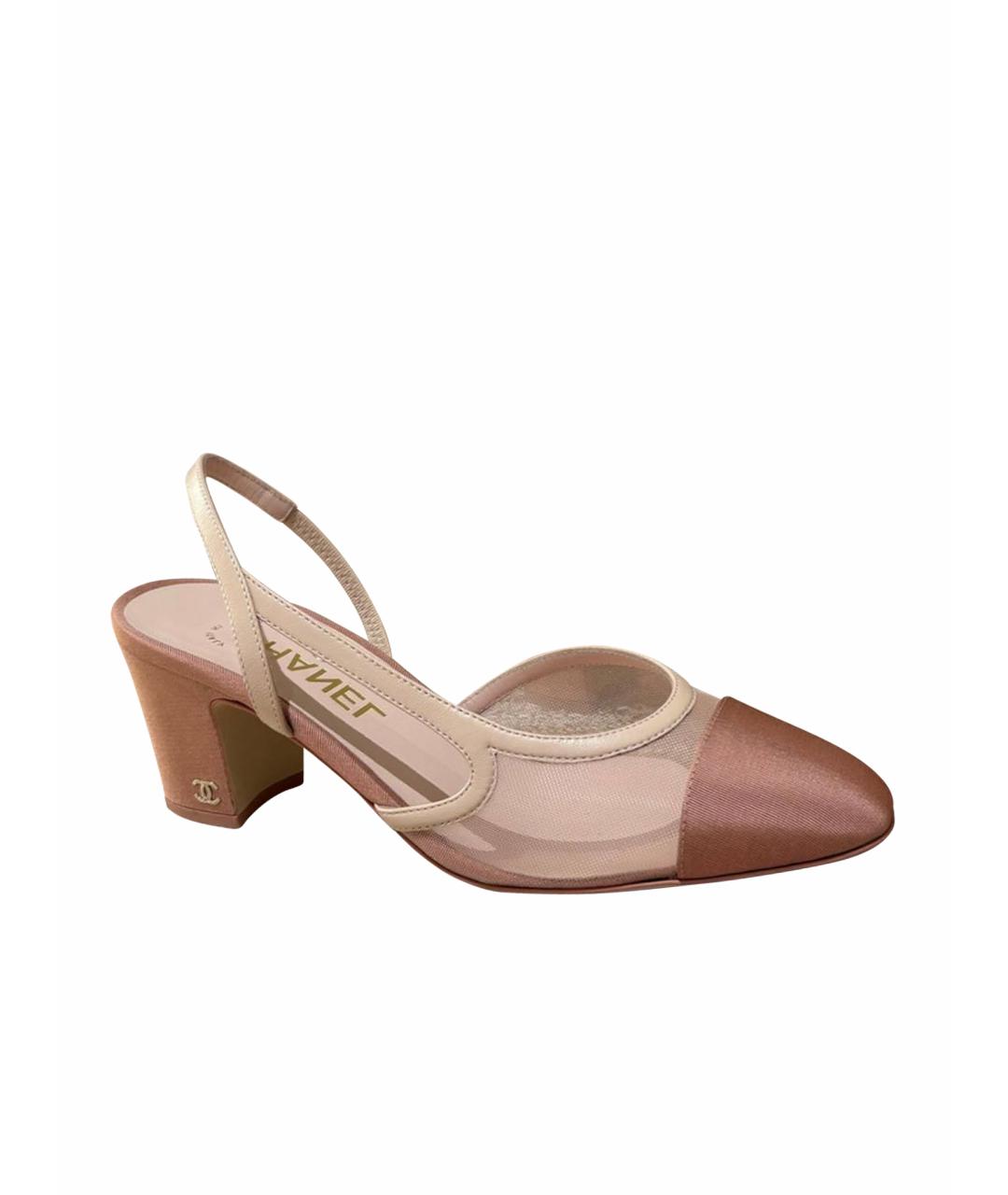 CHANEL Розовые текстильные туфли, фото 1