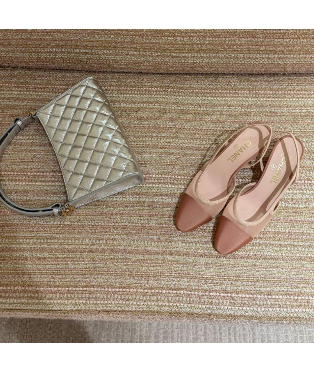 CHANEL Розовые текстильные туфли, фото 4