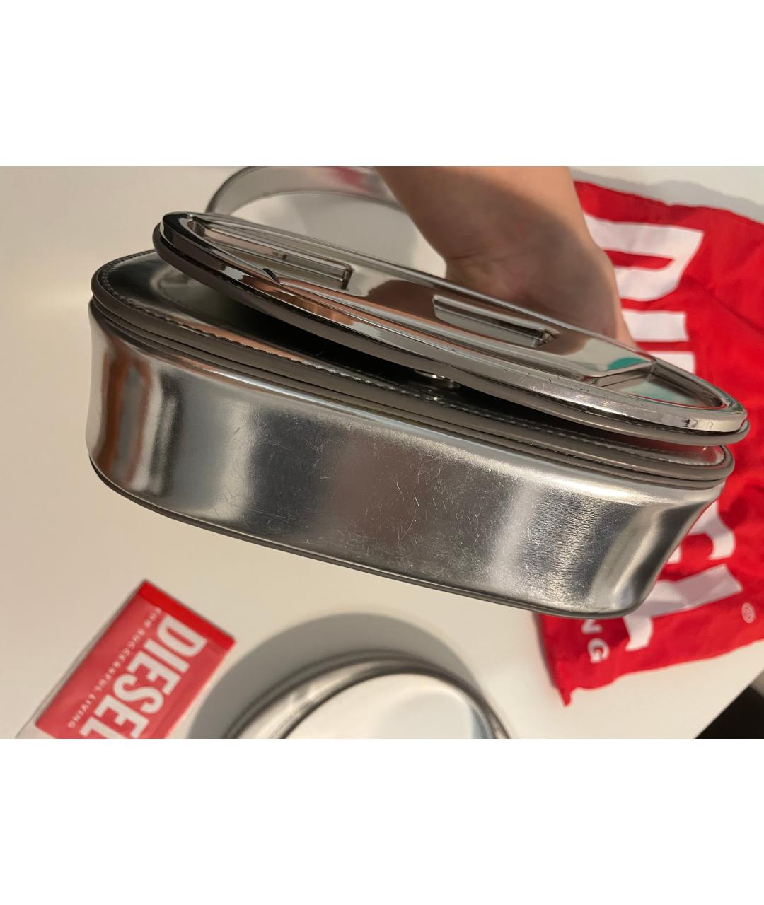 DIESEL Серебряная кожаная сумка через плечо, фото 5