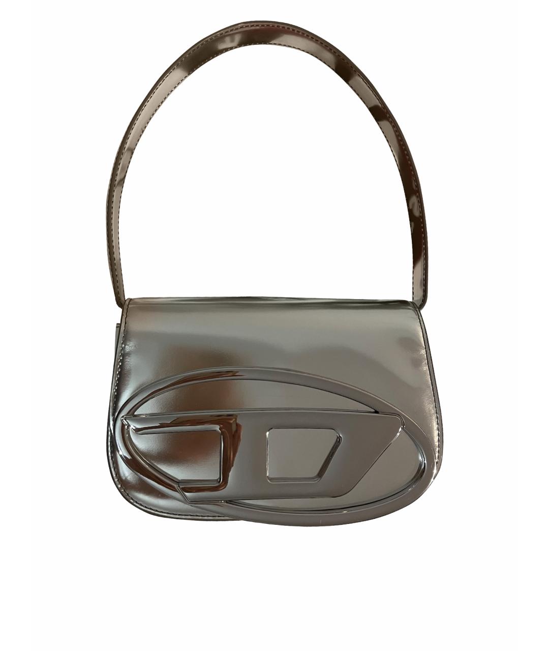 DIESEL Серебряная кожаная сумка через плечо, фото 1