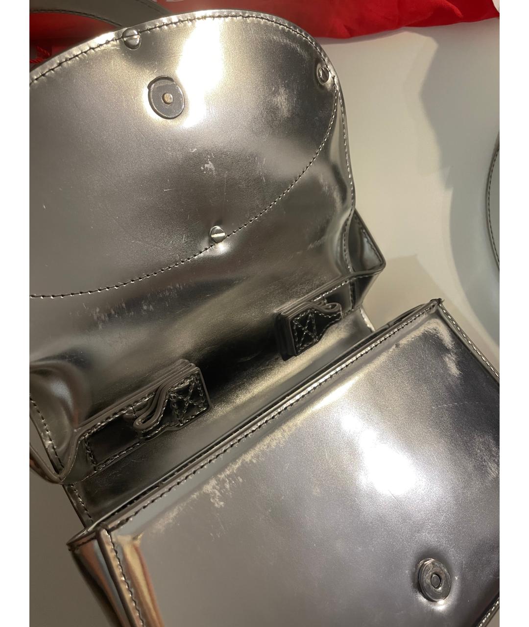 DIESEL Серебряная кожаная сумка через плечо, фото 4