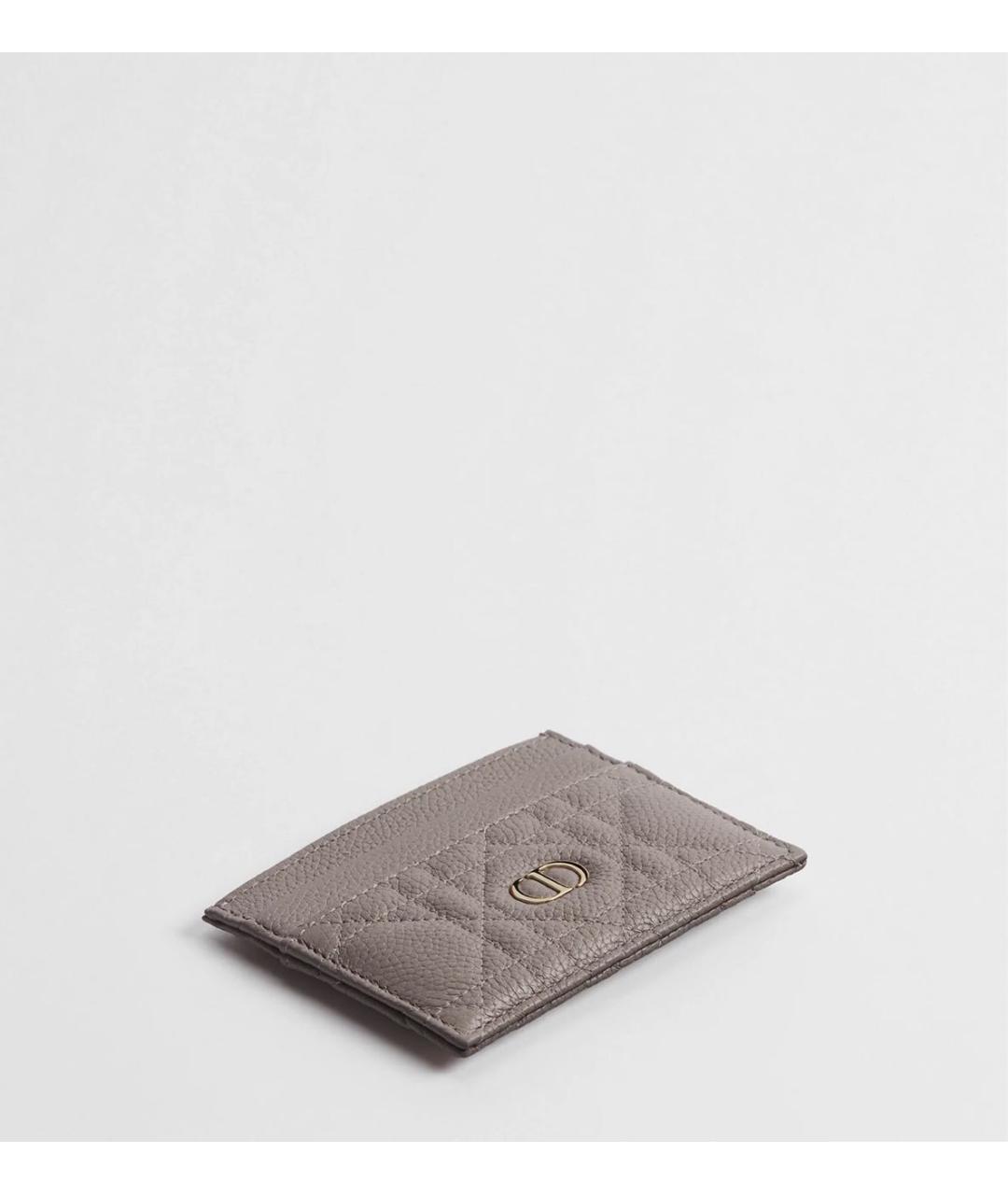 CHRISTIAN DIOR Серый кожаный кардхолдер, фото 2