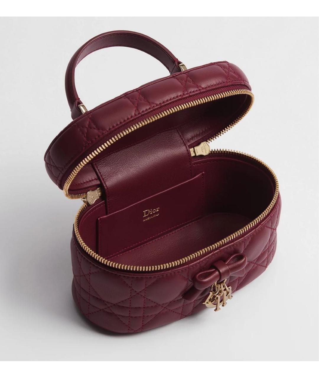 CHRISTIAN DIOR Бордовая кожаная сумка через плечо, фото 3