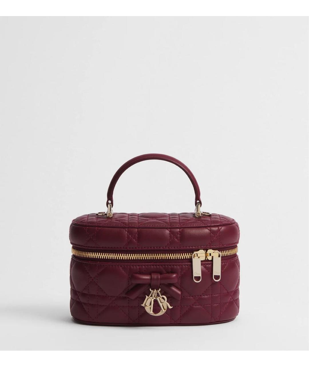 CHRISTIAN DIOR Бордовая кожаная сумка через плечо, фото 5