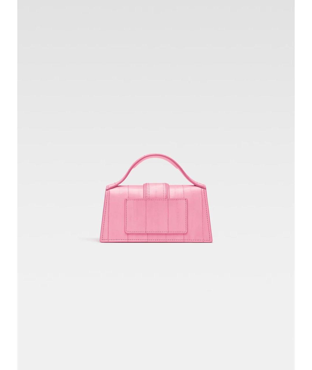JACQUEMUS Розовая кожаная сумка с короткими ручками, фото 3