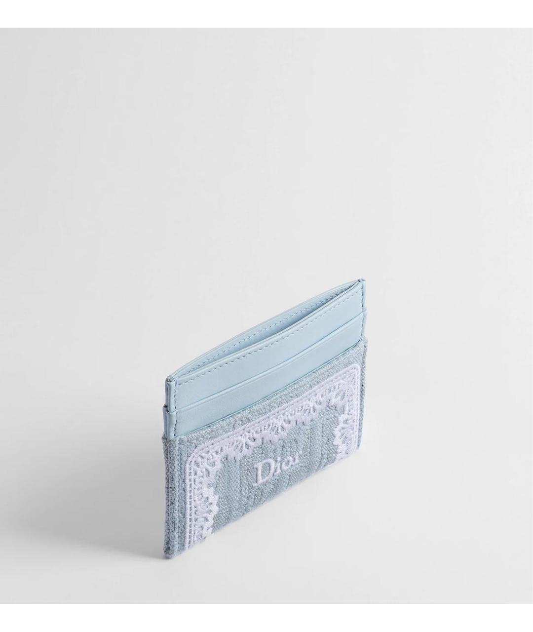 CHRISTIAN DIOR Голубой кожаный кардхолдер, фото 3