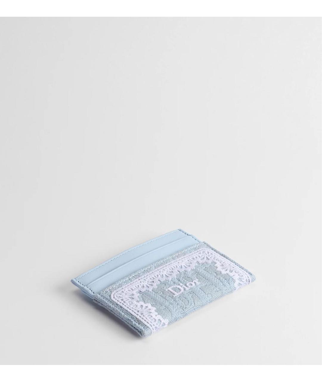 CHRISTIAN DIOR Голубой кожаный кардхолдер, фото 2