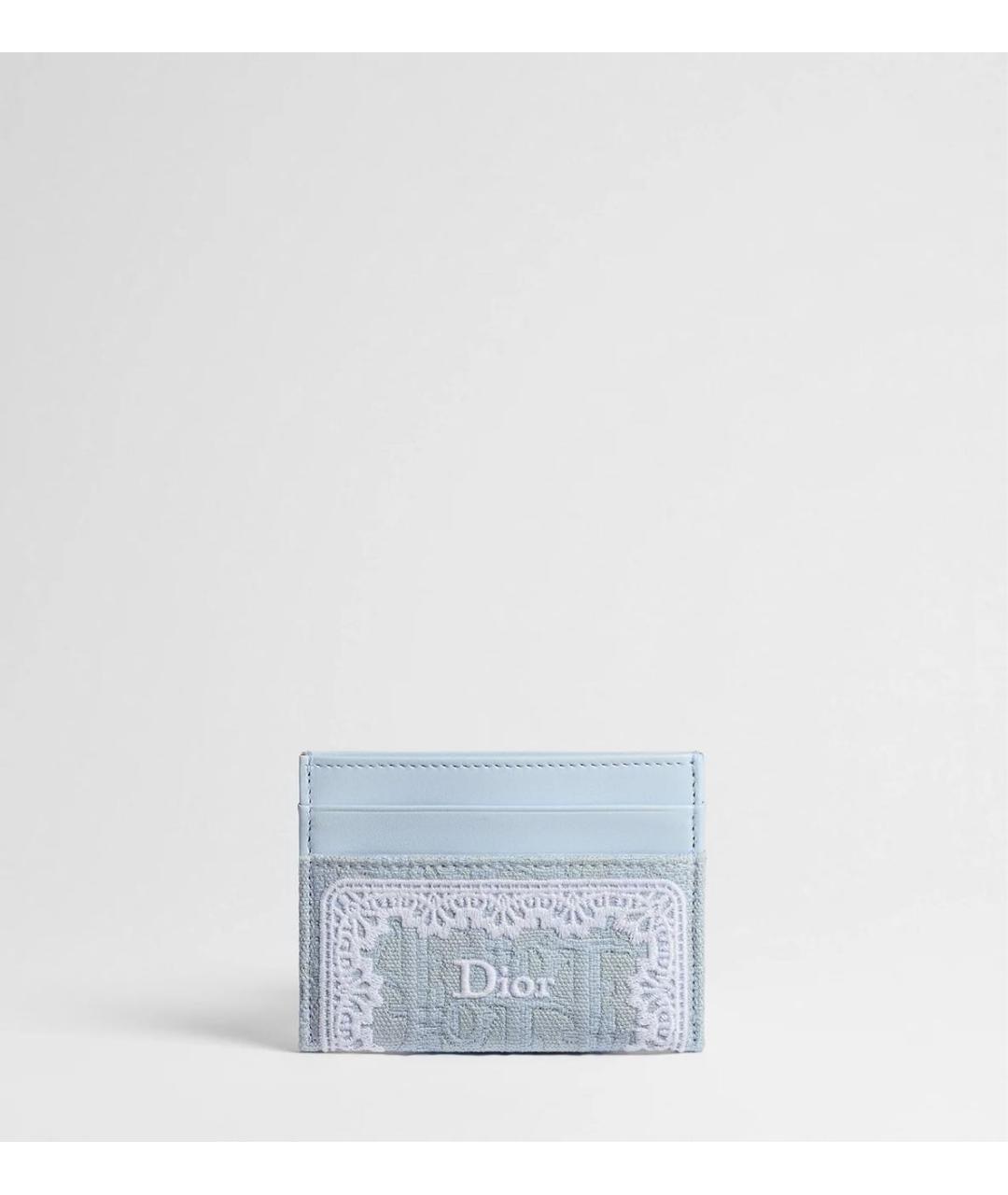 CHRISTIAN DIOR Голубой кожаный кардхолдер, фото 5