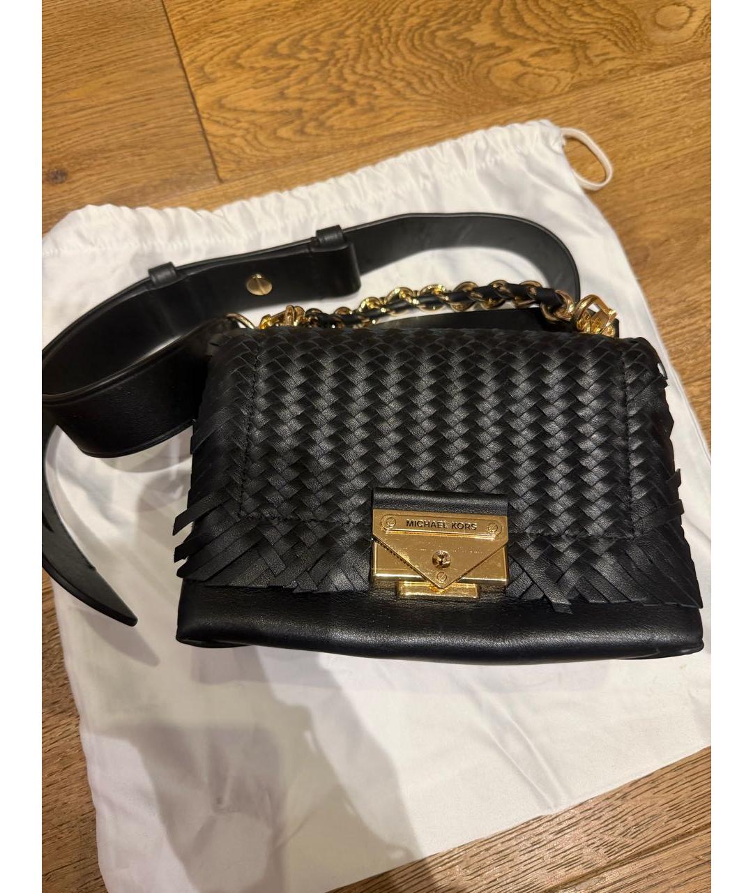 MICHAEL KORS Черная кожаная сумка через плечо, фото 7