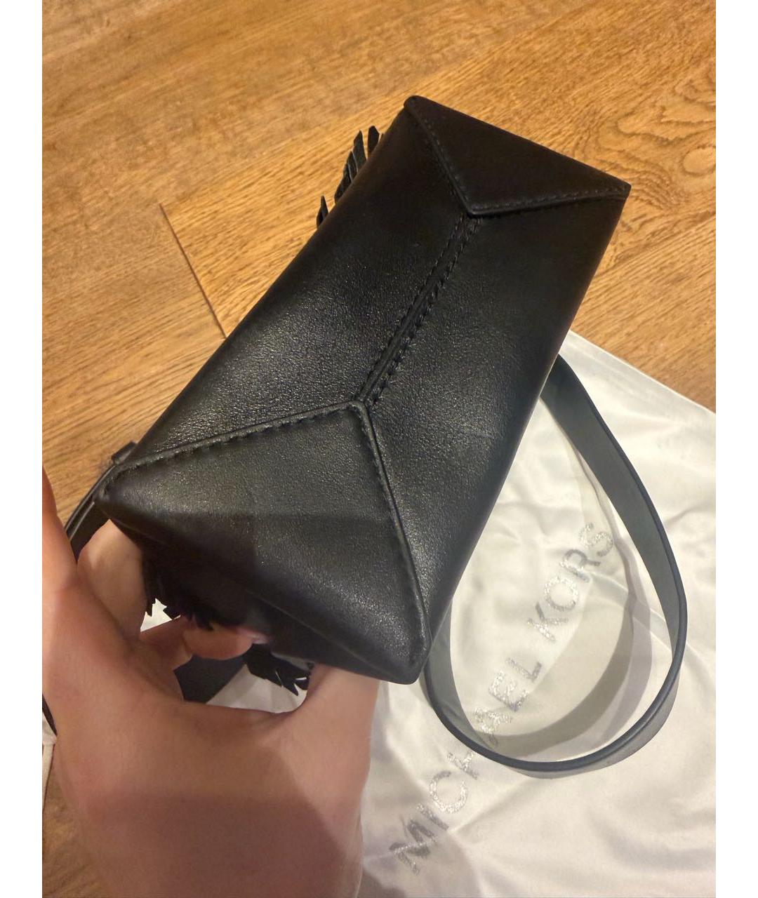 MICHAEL KORS Черная кожаная сумка через плечо, фото 6