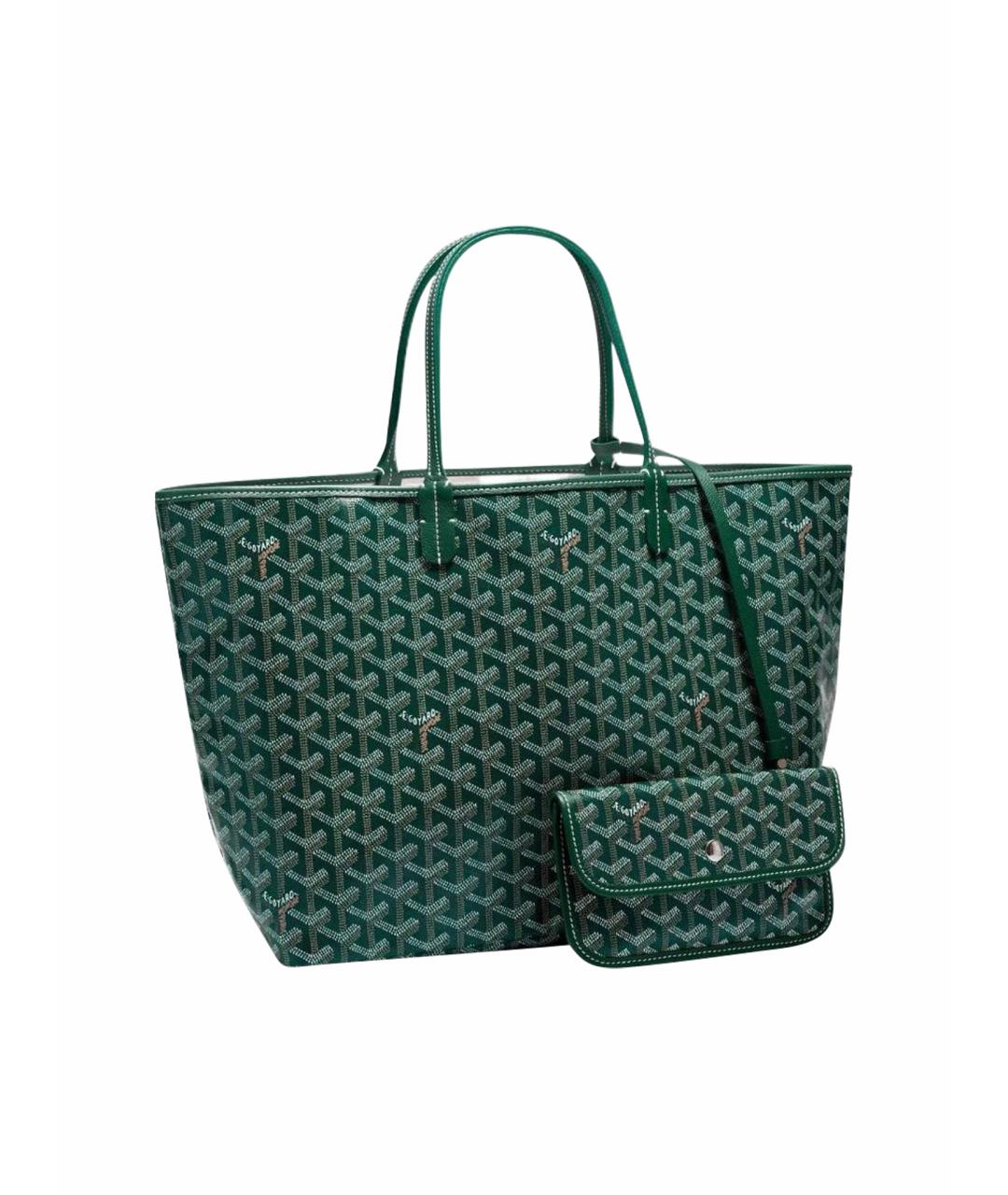 GOYARD Зеленая кожаная сумка тоут, фото 2
