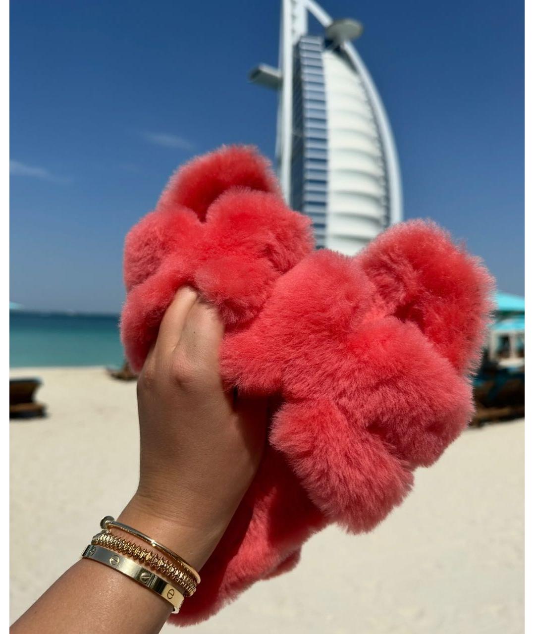 HERMES Коралловые шлепанцы, фото 4