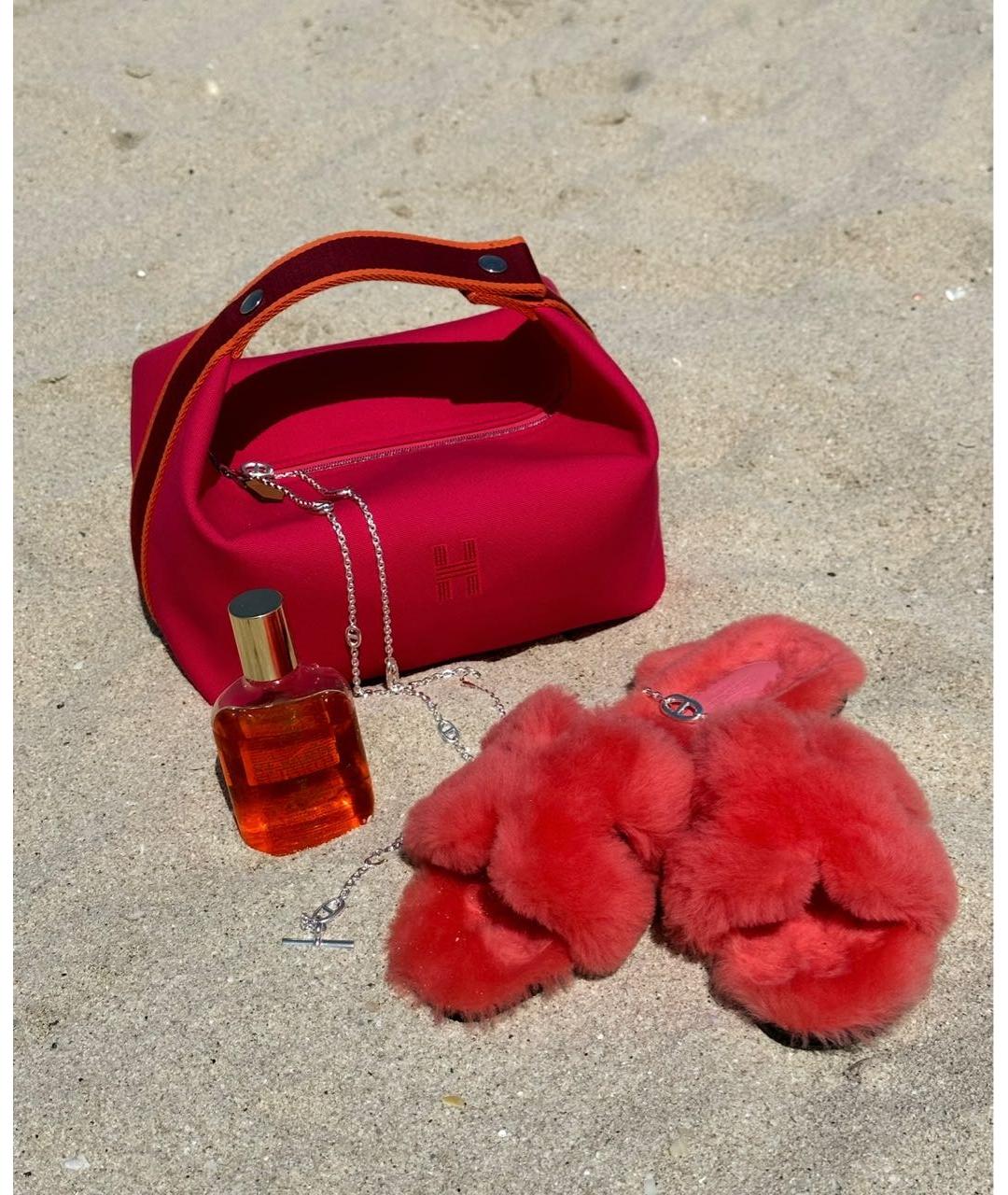 HERMES Коралловые шлепанцы, фото 5