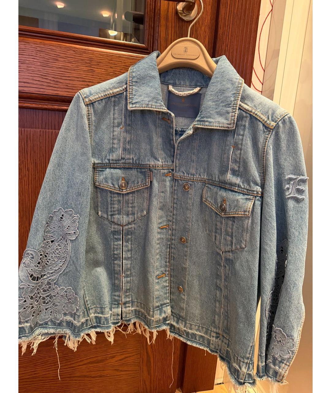 ERMANNO SCERVINO Голубой деним жакет/пиджак, фото 4
