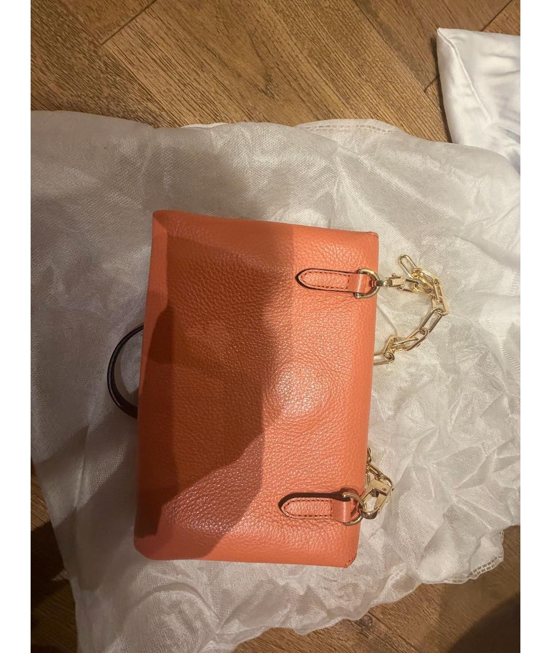 COCCINELLE Оранжевая кожаная сумка через плечо, фото 3