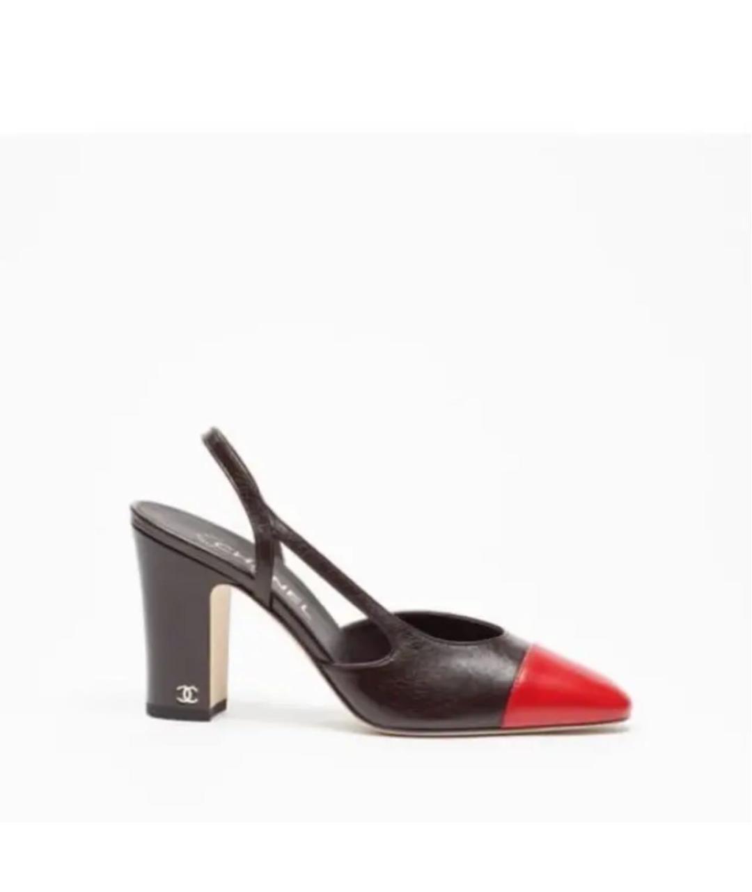 CHANEL Коричневые кожаные туфли, фото 2