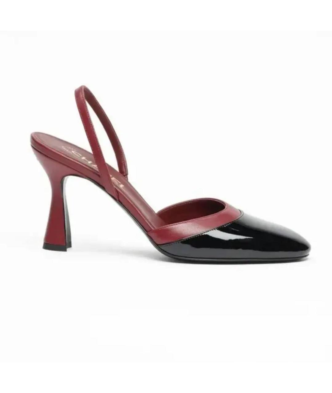 CHANEL Бордовые кожаные туфли, фото 3