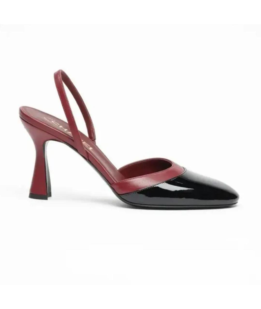 CHANEL Бордовые кожаные туфли, фото 2