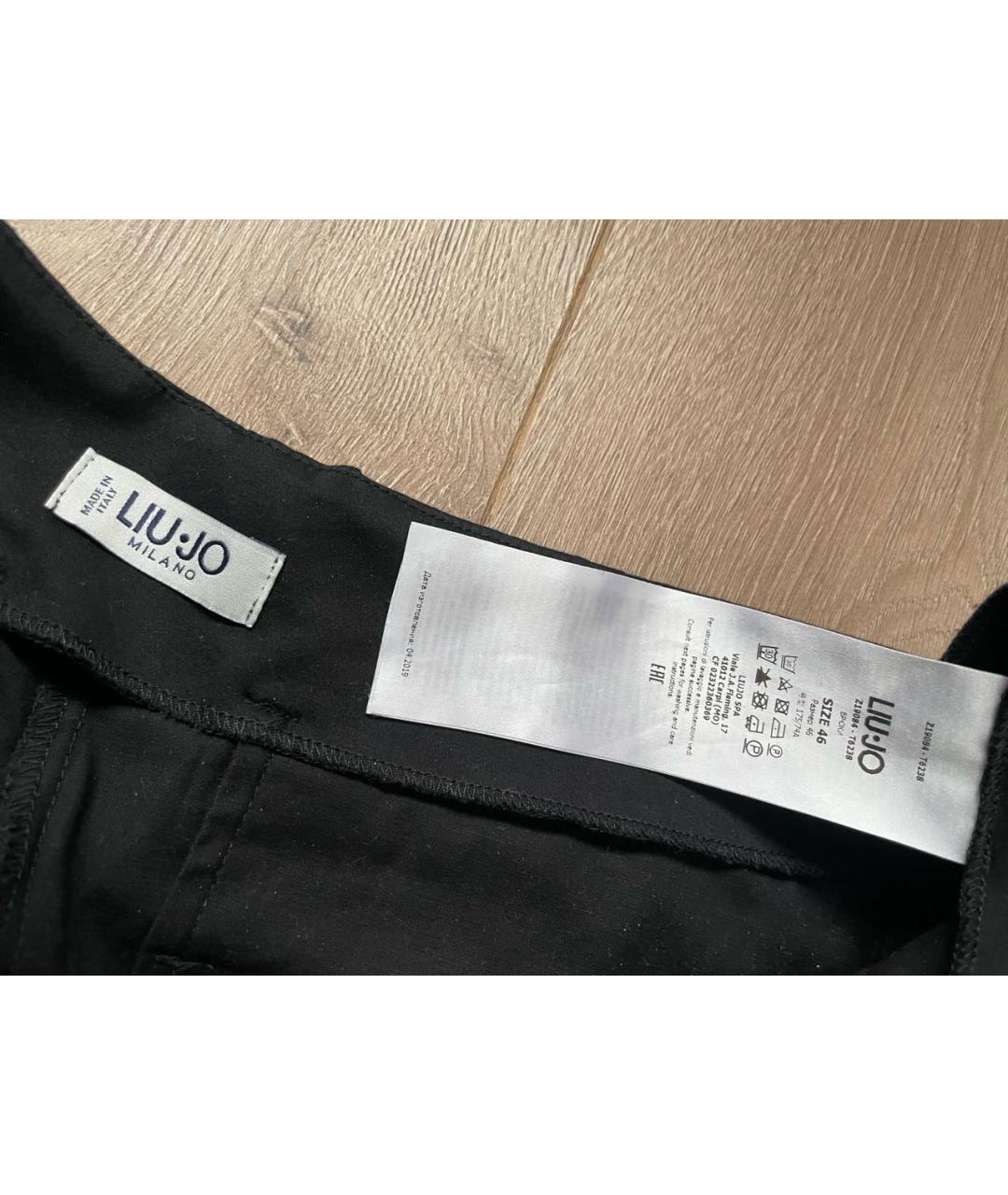 LIU JO Черные хлопковые брюки широкие, фото 4