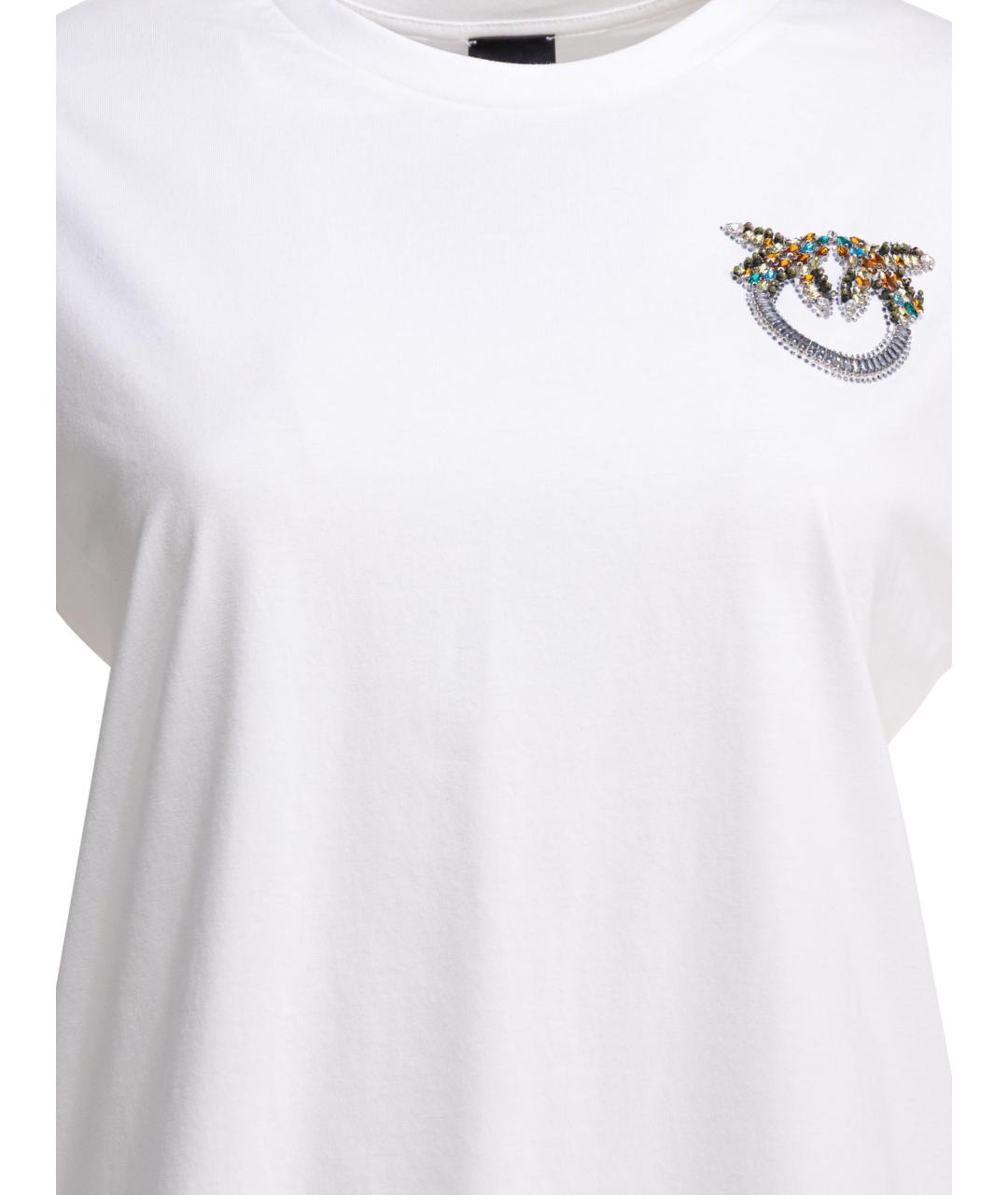 PINKO Белая хлопковая футболка, фото 3