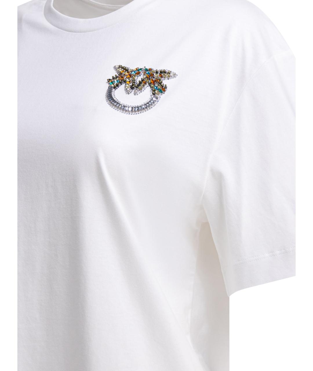 PINKO Белая хлопковая футболка, фото 4